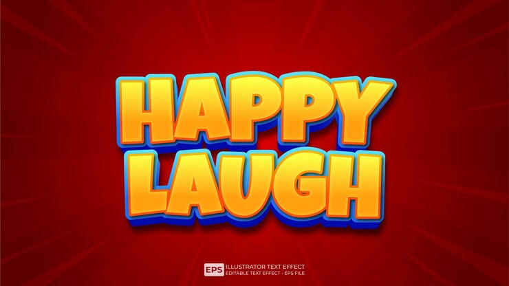 Vector vector vector vector texto 3d texto editable efecto risa feliz