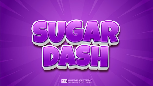 Vector vector vector texto 3d texto editable efecto sugar dash