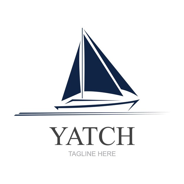 Vector, velero, yate, logotipo, vector, ilustración, aislado, blanco, yate, club, logotipo