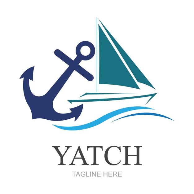 Vector, velero, yate, logotipo, vector, ilustración, aislado, blanco, yate, club, logotipo