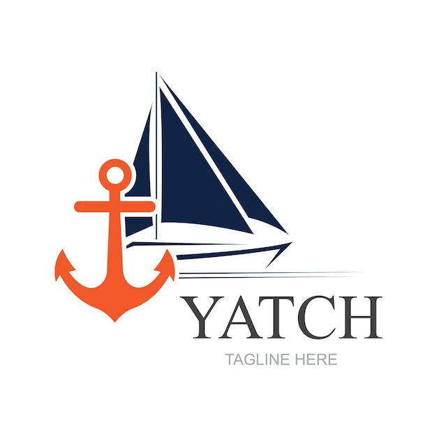 Vector, velero, yate, logotipo, vector, ilustración, aislado, blanco, yate, club, logotipo