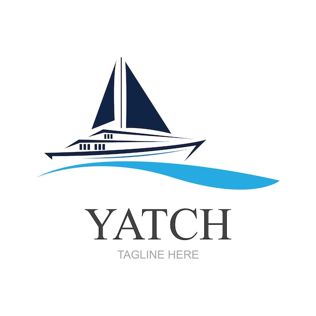 Vector, velero, yate, logotipo, vector, ilustración, aislado, blanco, yate, club, logotipo