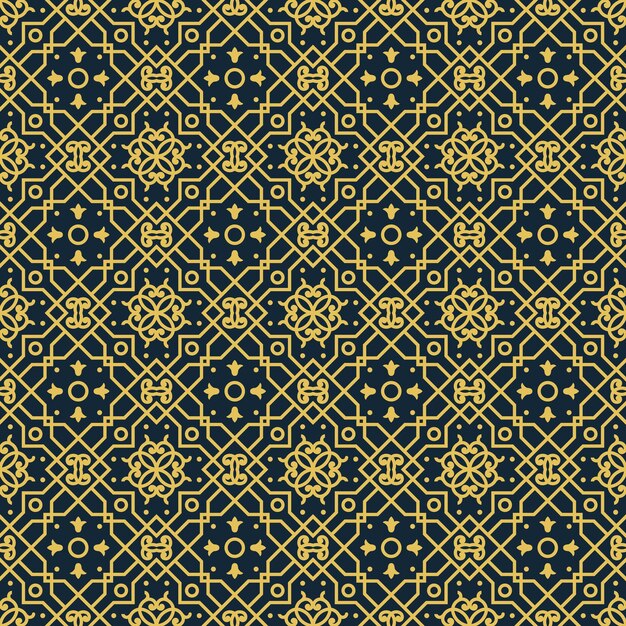 vector, vendimia, árabe, seamless, patrón