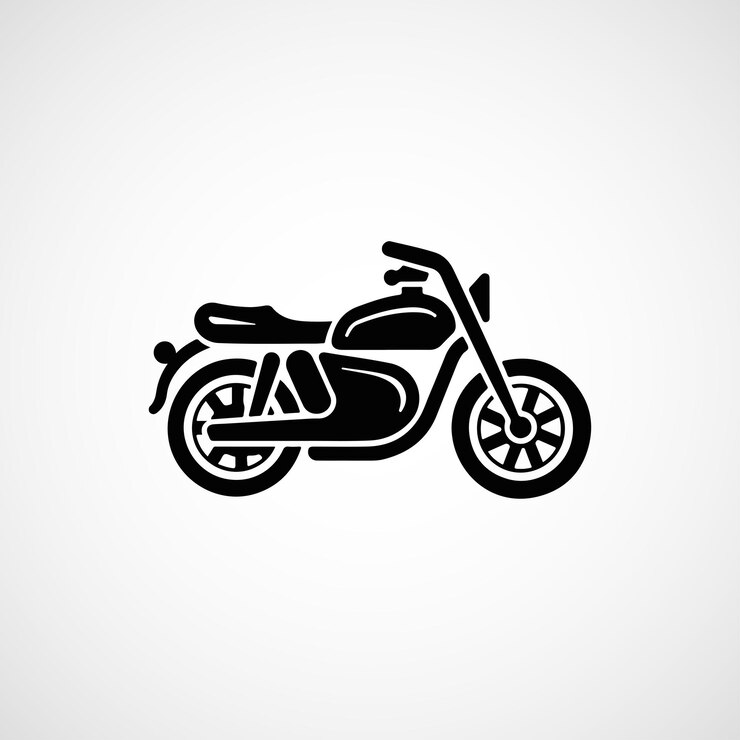 vector, vendimia, plano, motocicleta, icono, diseño