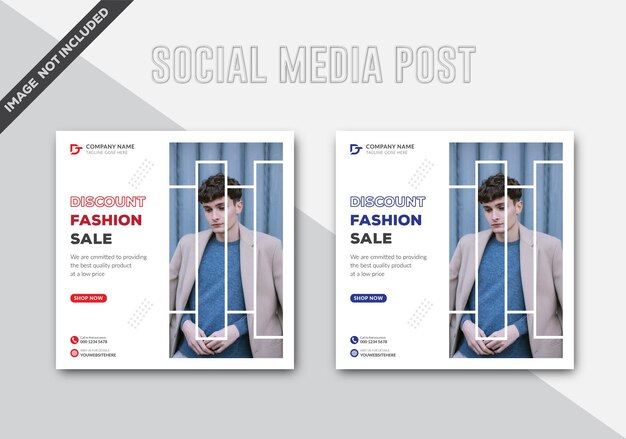 Vector venta de moda plantilla de publicación en las redes sociales