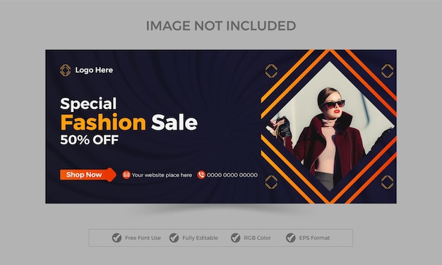 Vector Venta de moda plantilla de las redes sociales de Facebook