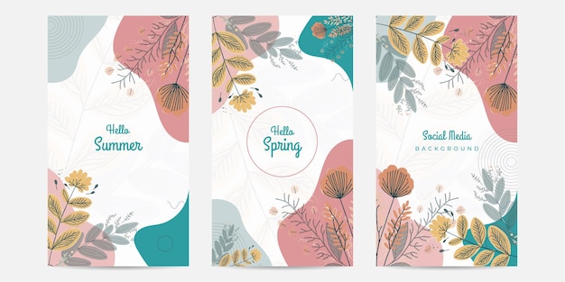 Vector venta de verano banner fondo creativo verano primavera floral flor colorida colorida plantilla de las redes sociales
