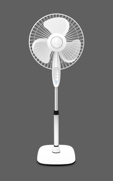 Vector de ventilador de aire de soporte blanco 3D realista y detallado