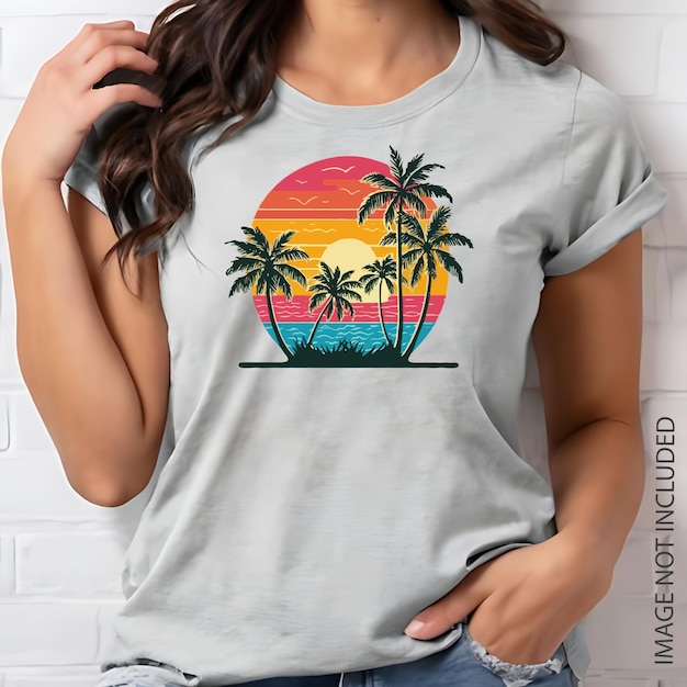 Vector vector de verano diseño de camisetas coloridas y de moda para hombres y mujeres