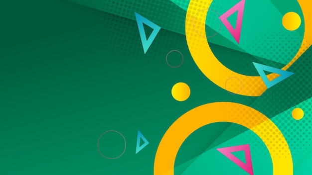 Vector verde amarillo y rosa fondo geométrico moderno con gradiente
