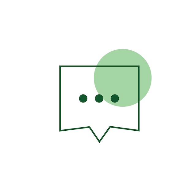 Vector verde del icono de la nube de conversación del mensaje