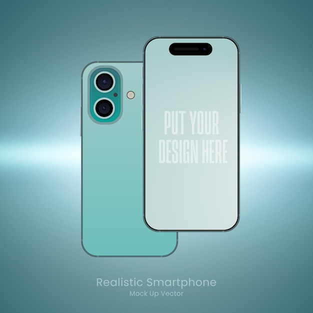 Vector verde menta suave para el modelo de iPhone 16 que se puede editar