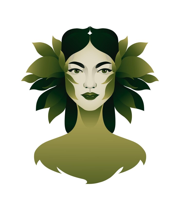 vector verde mujer6