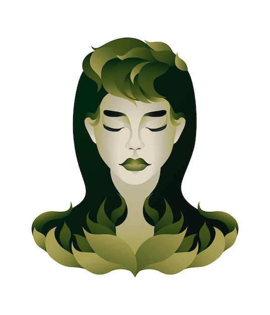 vector verde mujer7