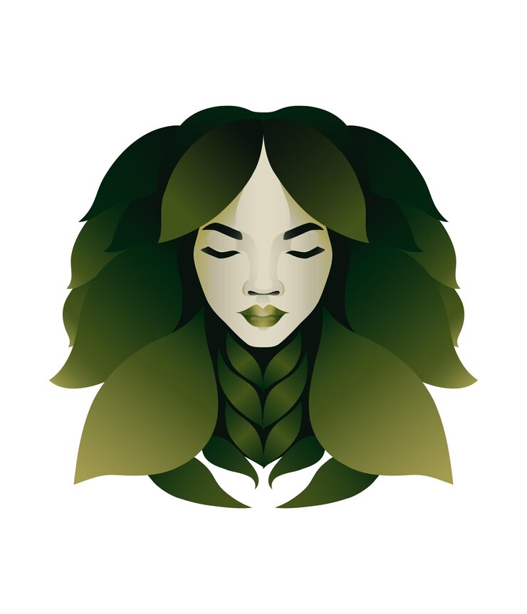 vector verde mujer8