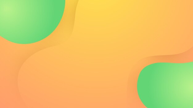 Vector verde y naranja moderno abstracto simple estandarte con onda y elementos líquidos ilustración vectorial