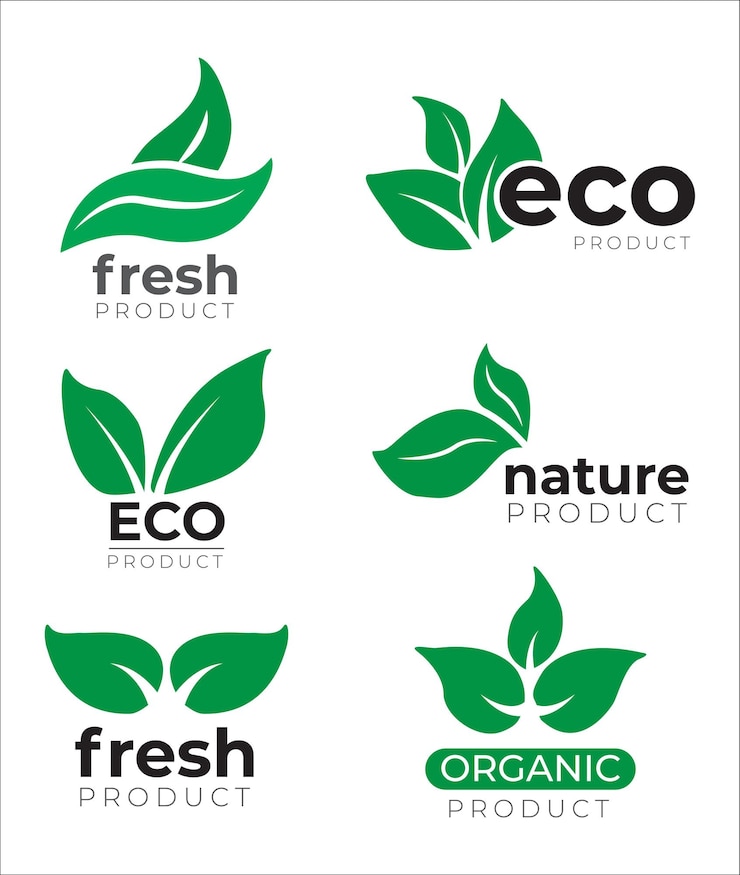 vector verde naturaleza tema logotipo conjunto economía