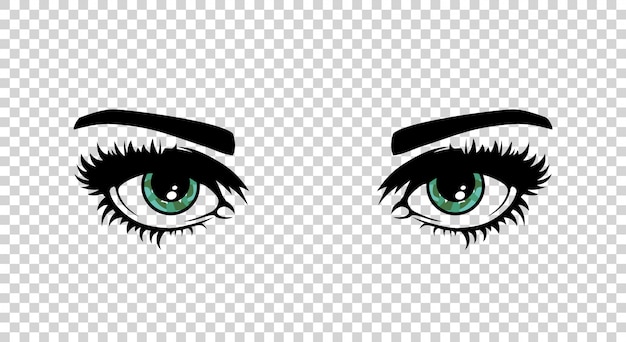Vector verde ojos femeninos