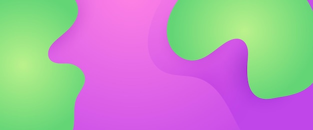 Vector verde y púrpura váctero moderno abstracto simple estandarte con onda y elementos líquidos ilustración vectorial