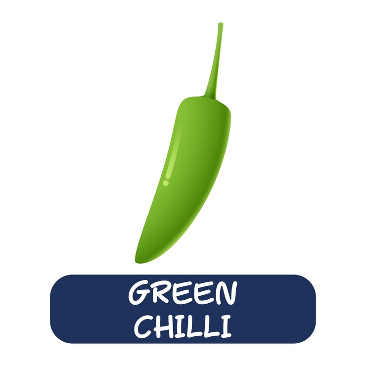 Vector vector de verduras de chile verde de dibujos animados aislado sobre fondo blanco