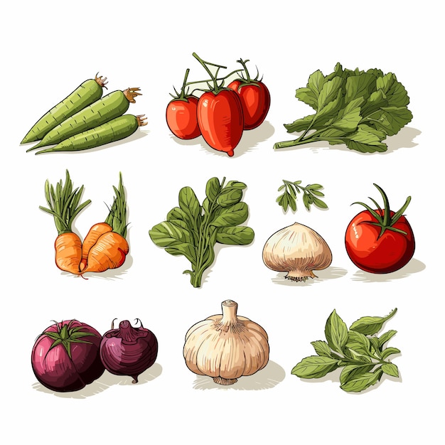 vector de verduras frescas