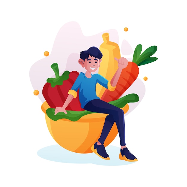 Vector de verduras planas