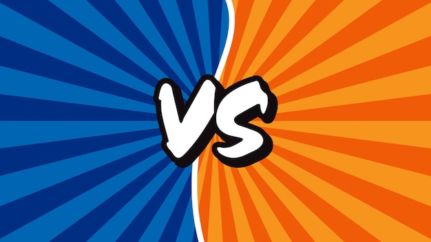 Vector Versus fondo azul contra naranja degradado naranja Vs azul