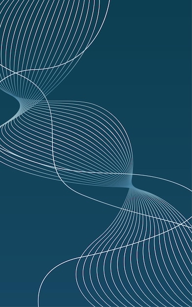Vector vertical líneas de ondas azules diseño abstracto de fondo
