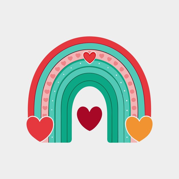 Vector de vibraciones románticas coloridas del arco iris