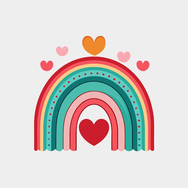 Vector de vibraciones románticas coloridas del arco iris