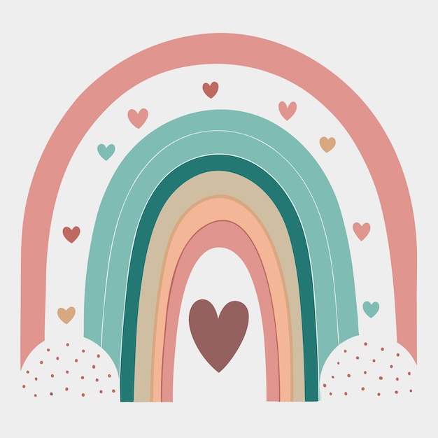 Vector de vibraciones románticas coloridas del arco iris