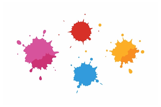 Vector Vibrant Watercolor Splatter Stain Set para diseños creativos