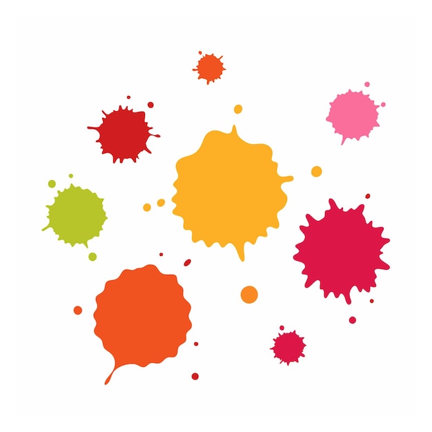Vector Vibrant Watercolor Splatter Stain Set para diseños creativos