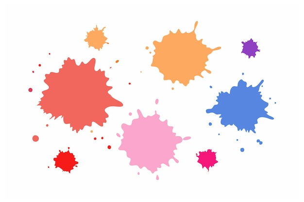 Vector Vibrant Watercolor Splatter Stain Set para diseños creativos