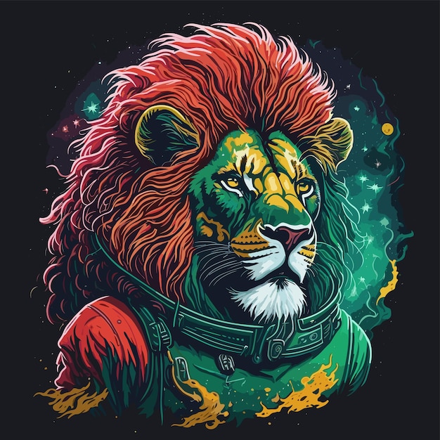 vector vibrante león