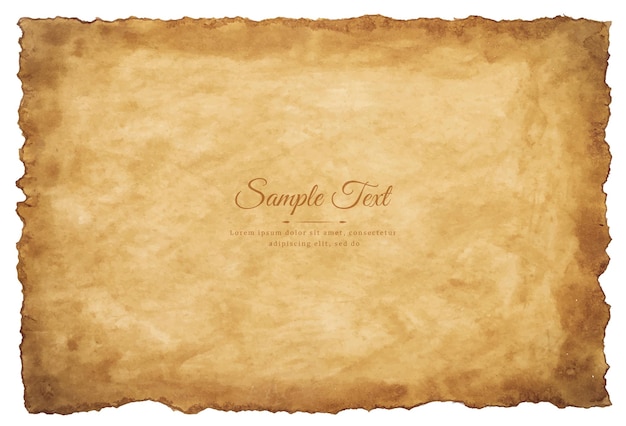 Vector vieja hoja de papel pergamino vintage envejecido o textura aislada sobre fondo blanco