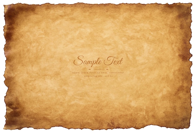 Vector vieja hoja de papel pergamino vintage envejecido o textura aislada sobre fondo blanco