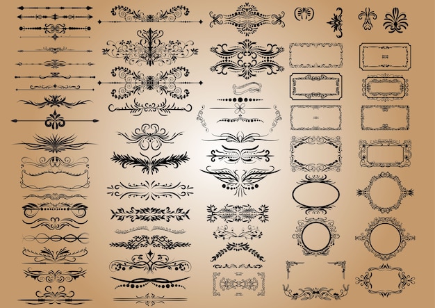 Vector vintage decoraciones elementos