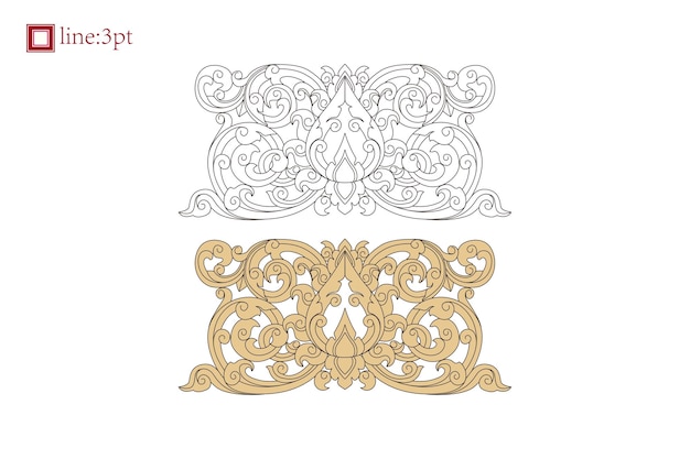 Vector vintage espiral vid floral elemento decorativo ornamento barroco