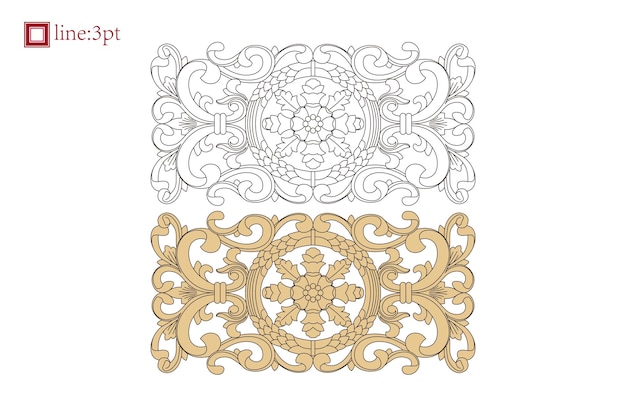 Vector vintage espiral vid floral elemento decorativo ornamento barroco