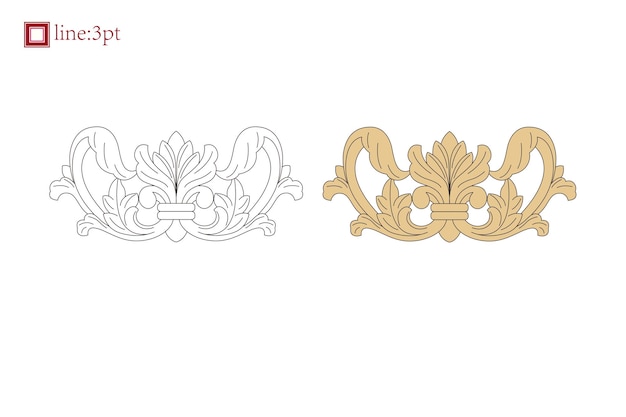Vector vintage espiral vid floral elemento decorativo ornamento barroco