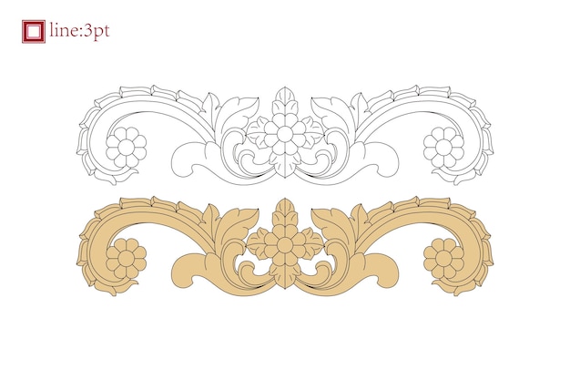 Vector vector vintage espiral vid floral elemento decorativo ornamento barroco