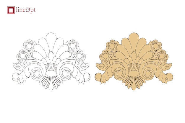 Vector vintage espiral vid floral elemento decorativo ornamento barroco