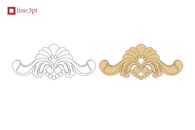 Vector vintage espiral vid floral elemento decorativo ornamento barroco