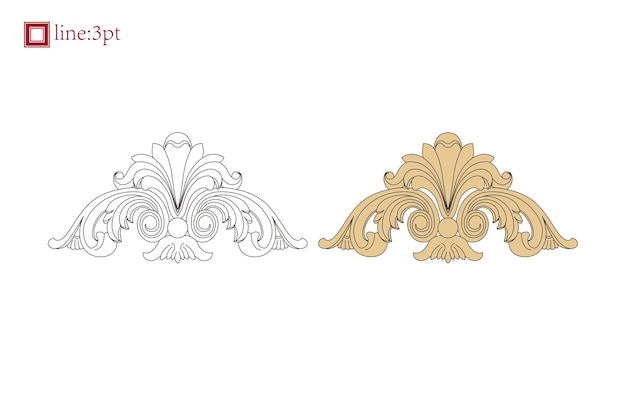 Vector vintage espiral vid floral elemento decorativo ornamento barroco
