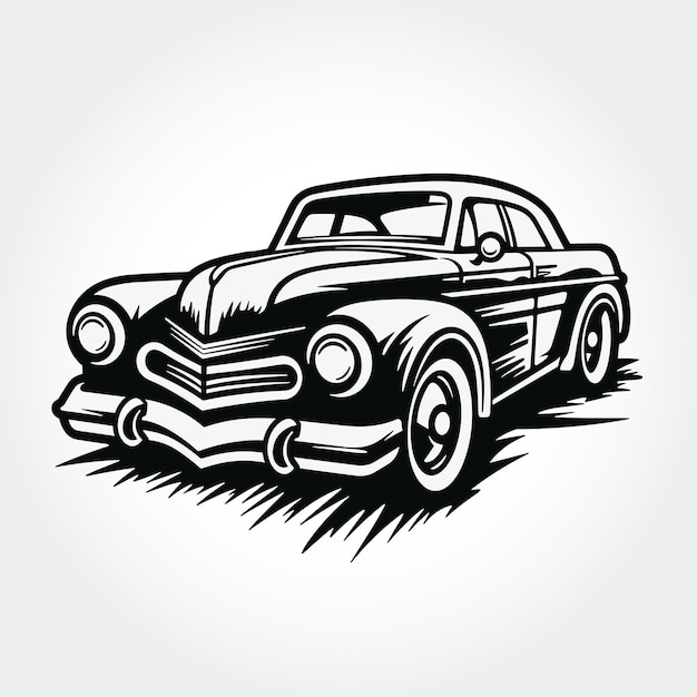 Vector vintage lowrider auto retro icono de ilustración de automóviles antiguos