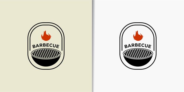 Vector vintage retro rústico barbacoa parrilla barbacoa barbacoa logo
