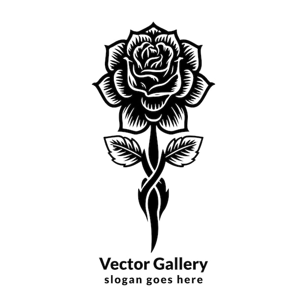 Vector vintage rose diseño de tatuaje flash de la vieja escuela