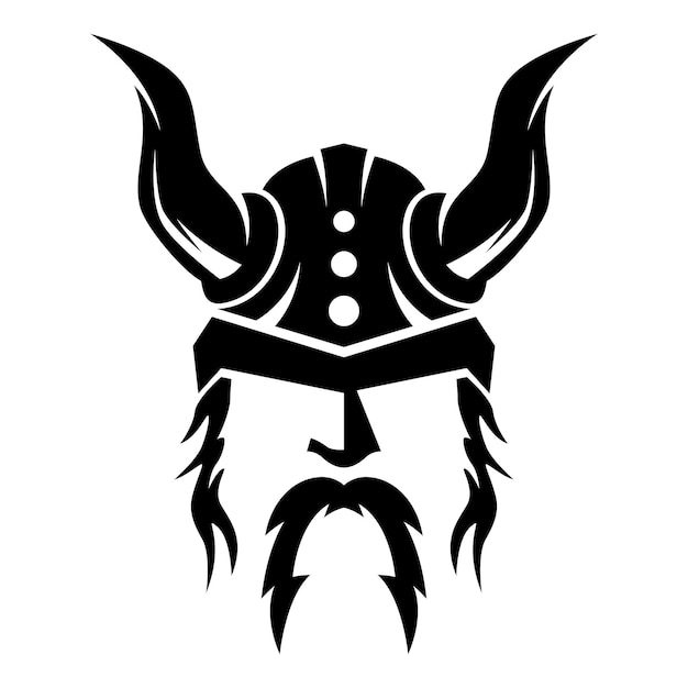 vector vintage vikingo Norseman con cuernos emblema ilustración