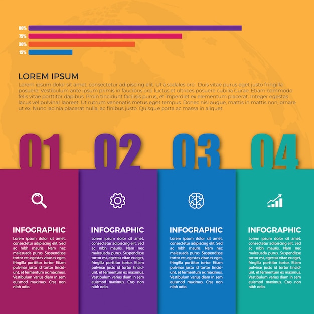 Vector de visualización de datos de elementos de infografía